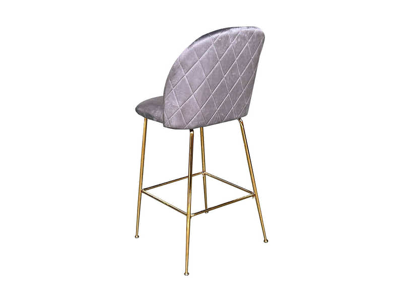 Osmond Velvet Bar Stool Grey - Set of 2