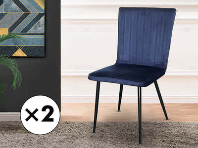 Elfrida Velvet Dining Chair Blue - Set of 2