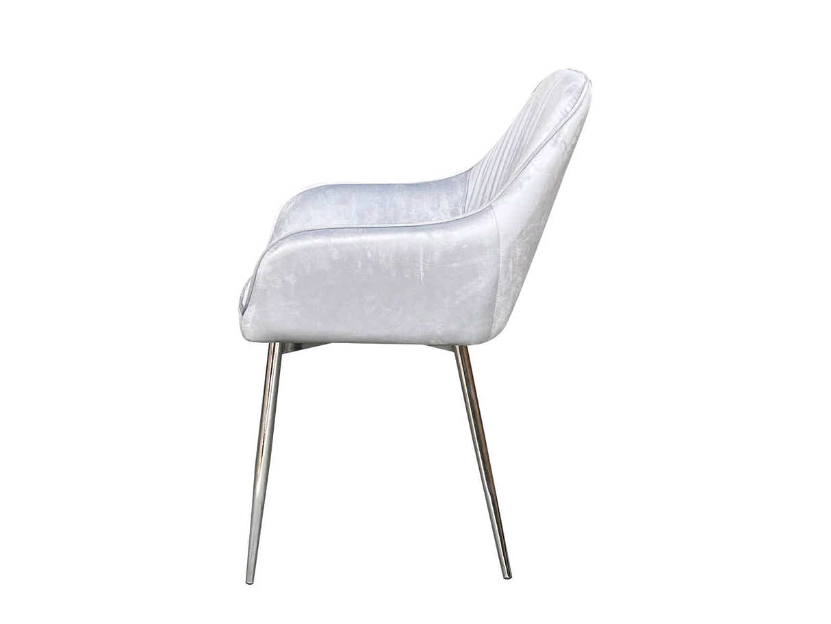 Ogden Velvet Dining Chair Silver -Set of 2