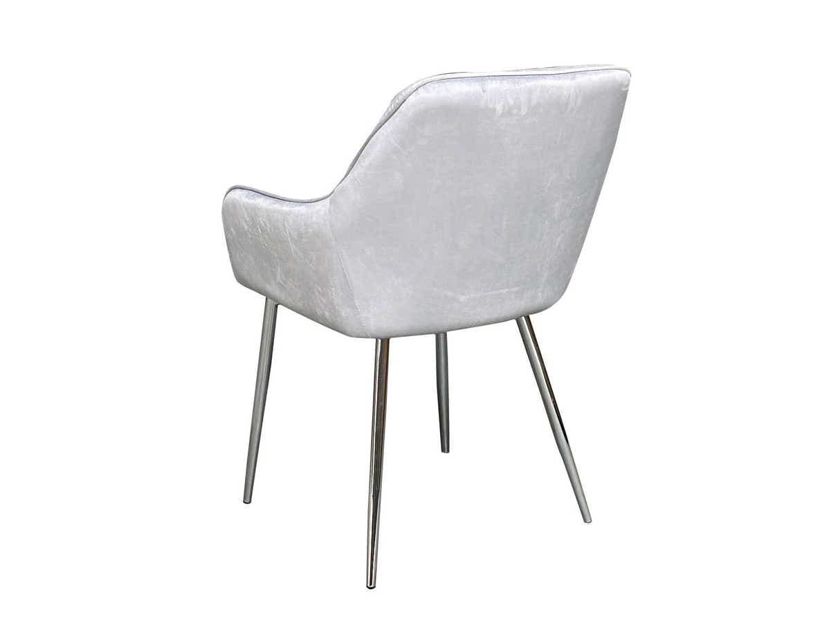 Ogden Velvet Dining Chair Silver -Set of 2