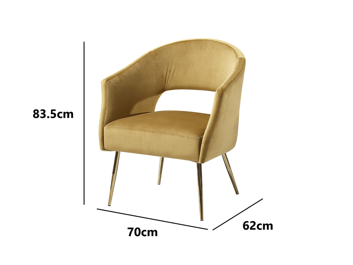 Melinda Accent Chair Velvet Mustard