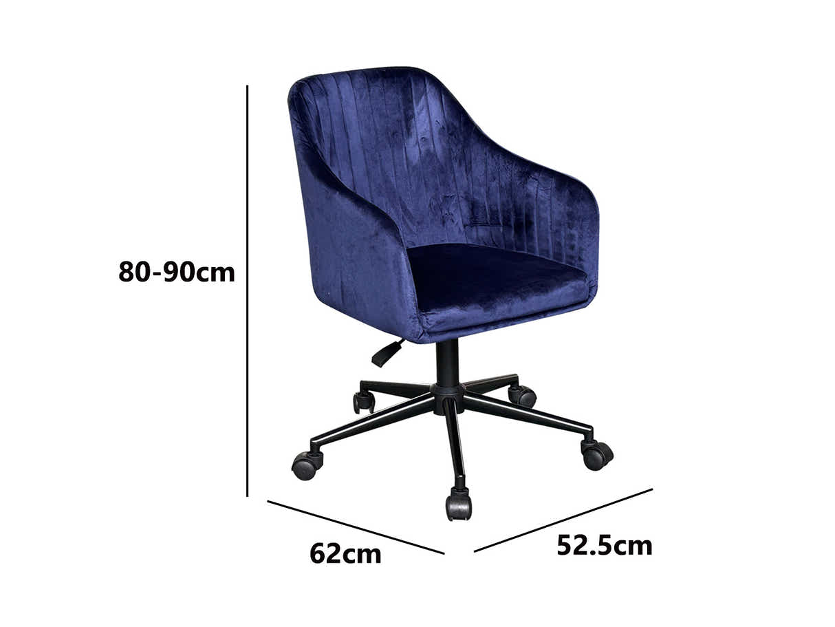 Lilac Velvet Office Chair - Blue