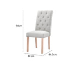 Natalie Dining Chair x2 Linen Beige