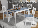 DS Selma 5PC Wooden Dining Set Grey