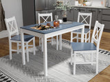 DS Selma 5PC Wooden Dining Set Grey
