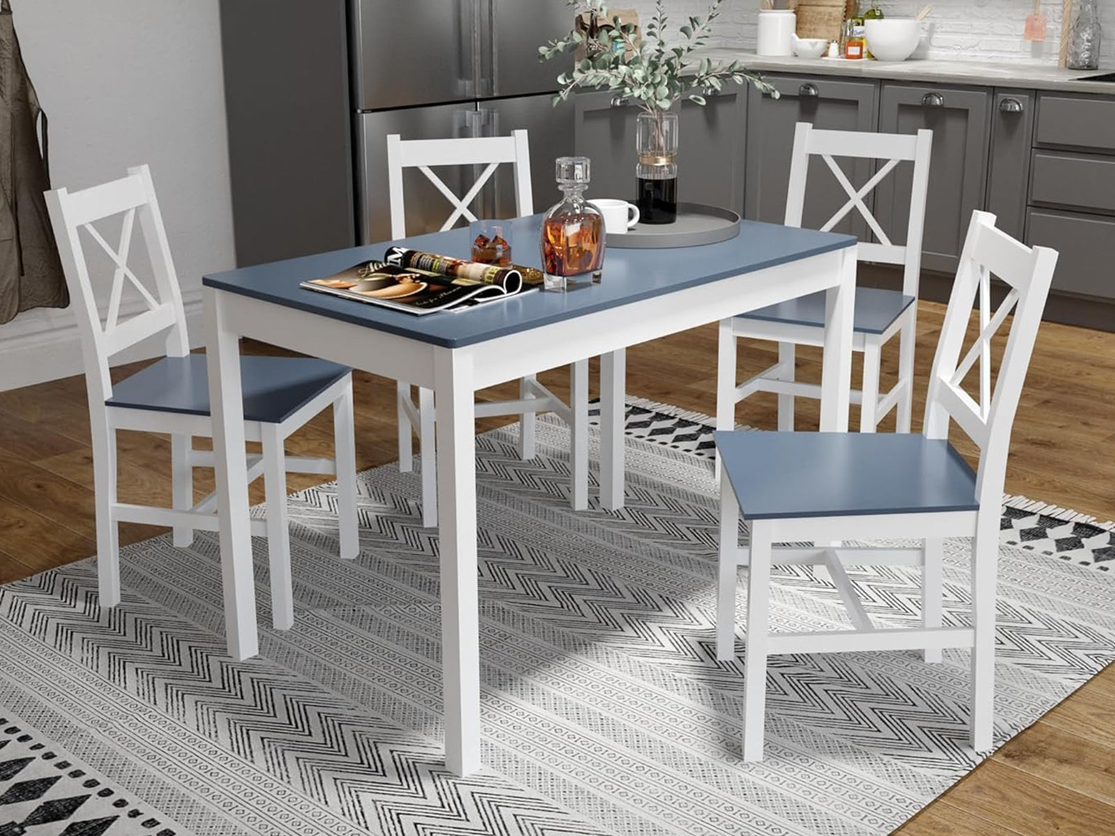 DS Selma 5PC Wooden Dining Set Grey