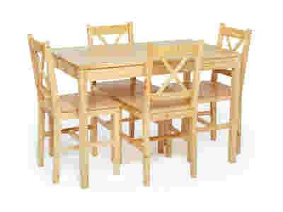 Selma 5-Piece Dining Set - Natural Wood