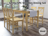 Selma 5PC Wooden Dining Set Wood