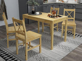 Selma 5PC Wooden Dining Set Wood