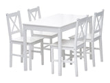 Selma 5PC Wooden Dining Set White