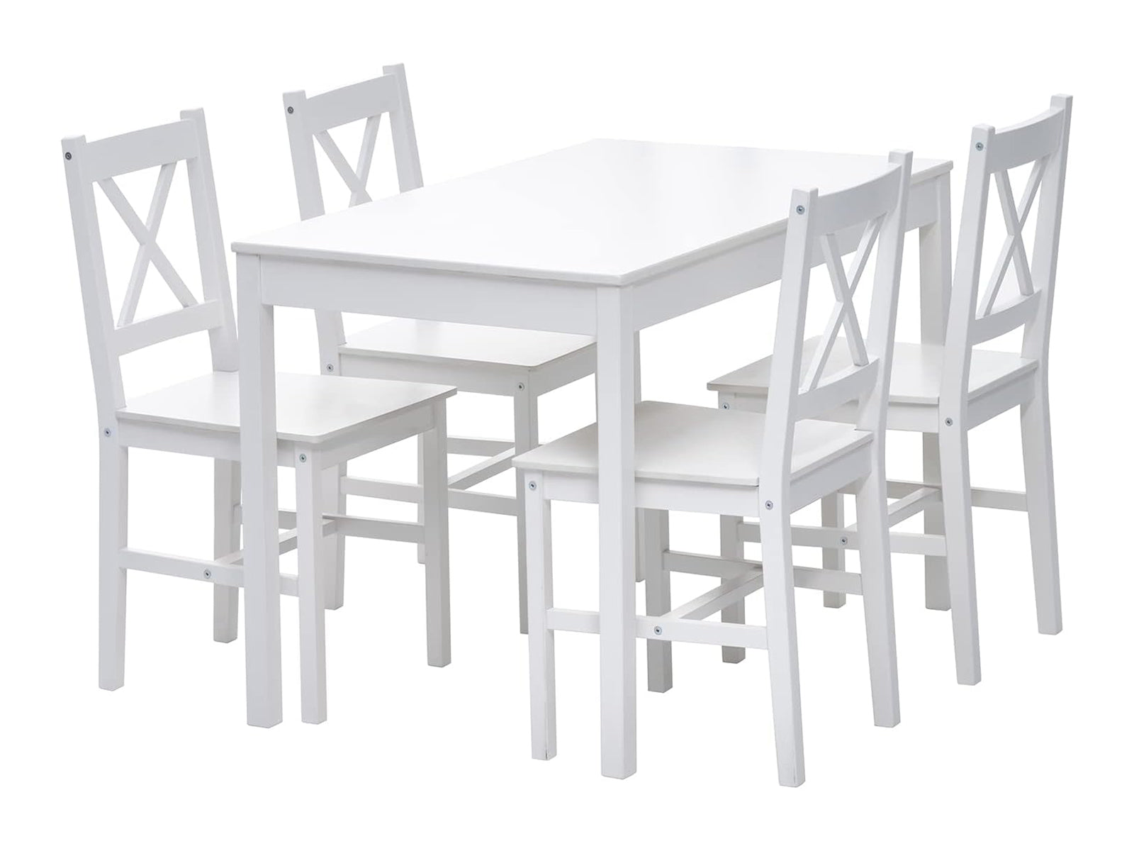 Selma 5PC Wooden Dining Set White