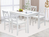 Selma 5PC Wooden Dining Set White