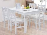 Selma 5PC Wooden Dining Set White