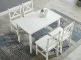 Selma 5PC Wooden Dining Set White