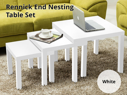 DS Rennick End Nesting Table Set White