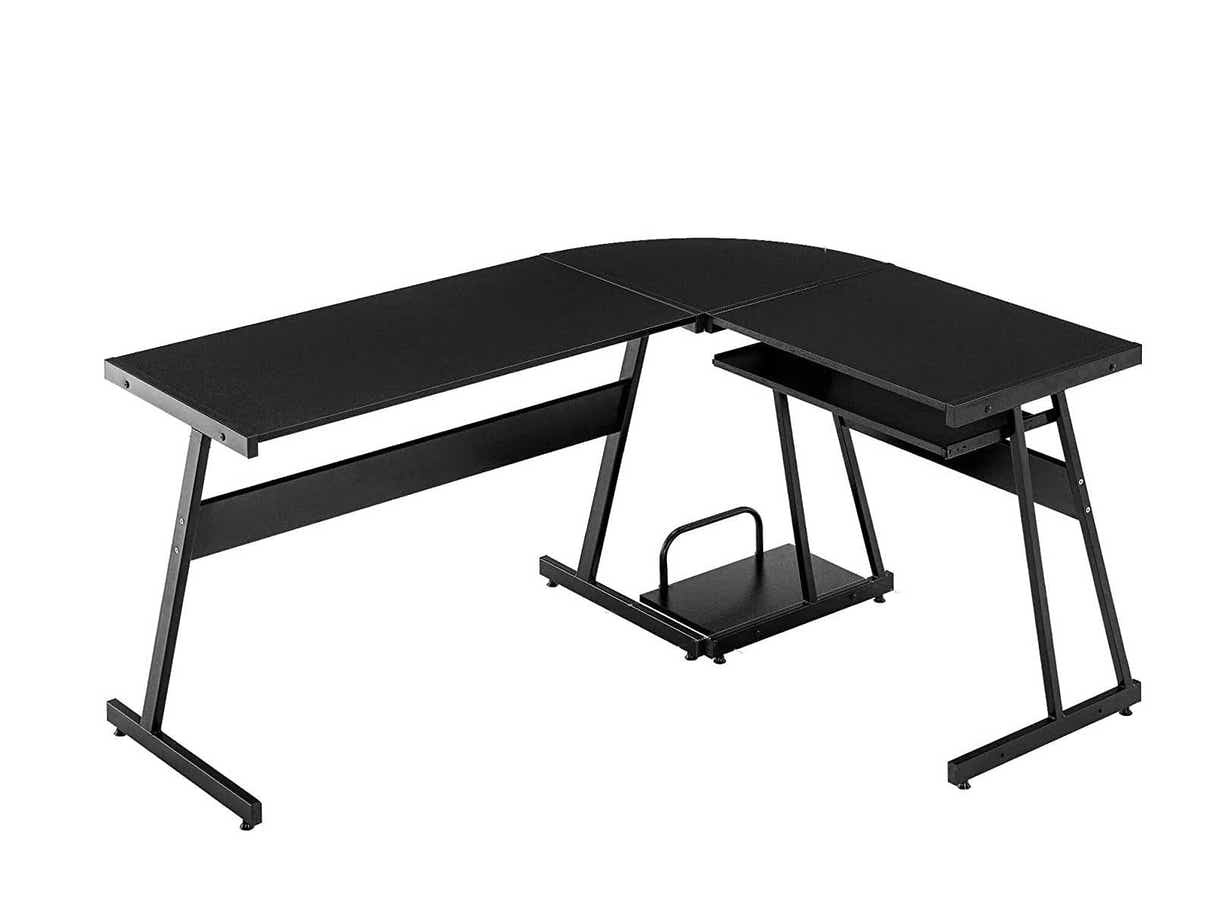 Irina L-Shaped Computer Desk - Black