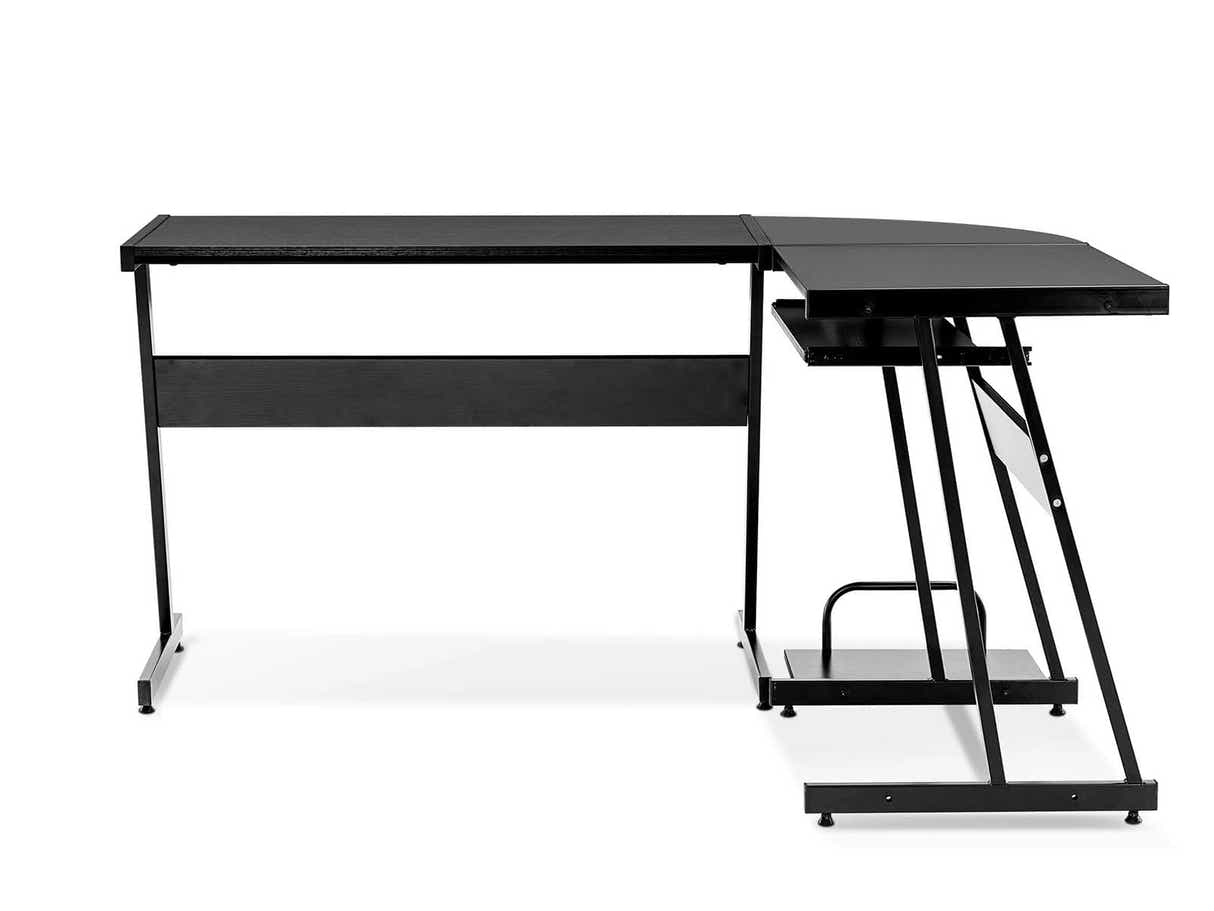 Irina L-Shaped Computer Desk - Black