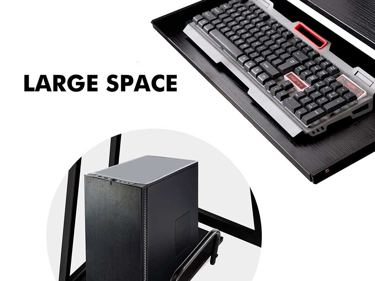 Irina L-Shaped Computer Desk - Black