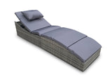 Miller Foldable Rattan Lounger Dark Grey