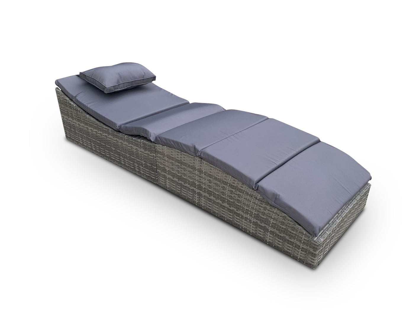 Miller Foldable Rattan Lounger Dark Grey