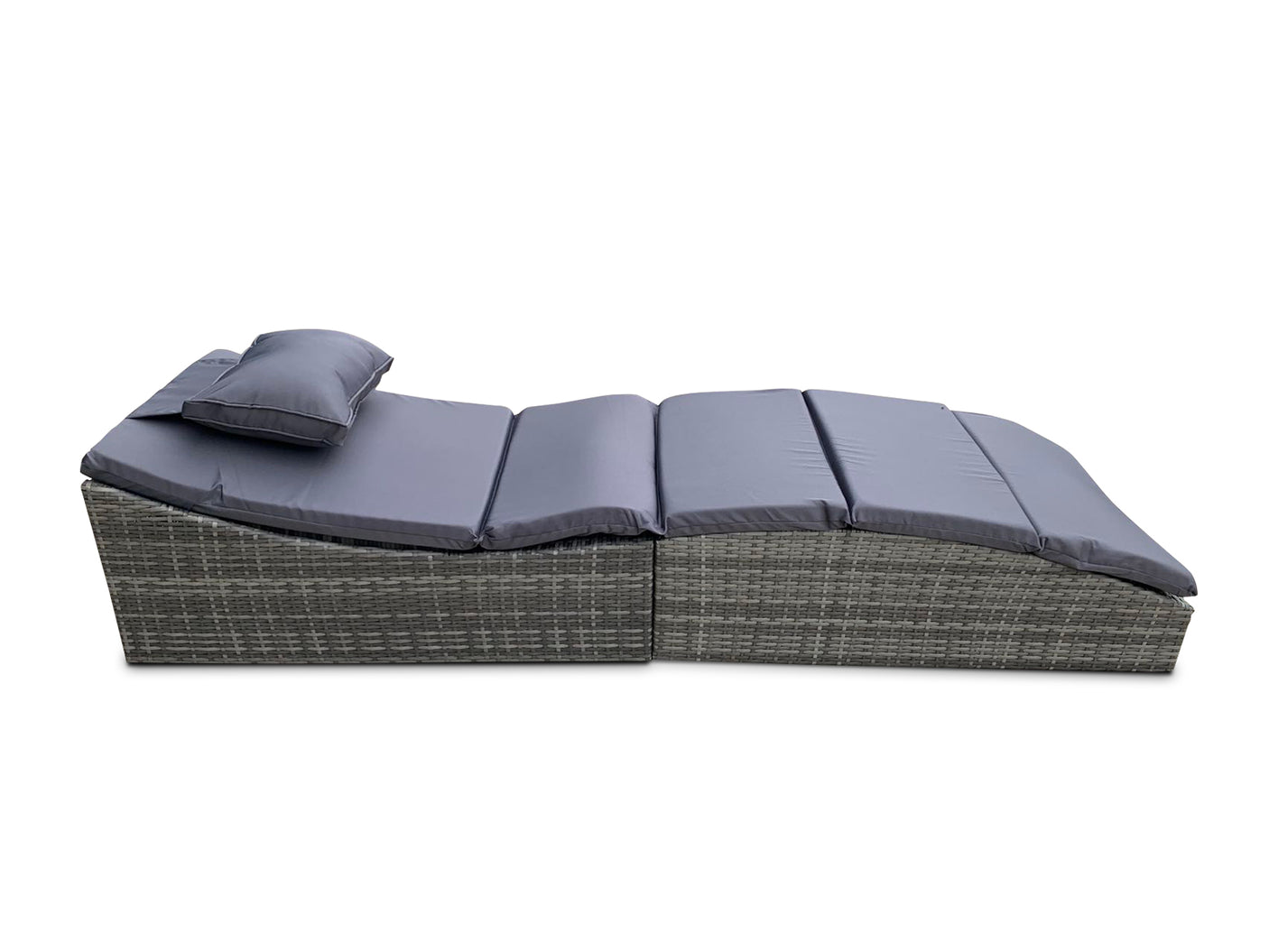 Miller Foldable Rattan Lounger Dark Grey