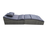 Miller Foldable Rattan Lounger Dark Grey