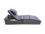 Miller Foldable Rattan Lounger Dark Grey
