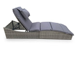 Miller Foldable Rattan Lounger Dark Grey