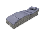 Miller Foldable Rattan Lounger Dark Grey