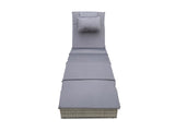 Miller Foldable Rattan Lounger Dark Grey