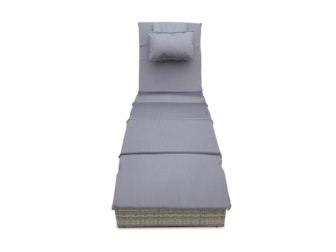 Miller Foldable Rattan Lounger Dark Grey