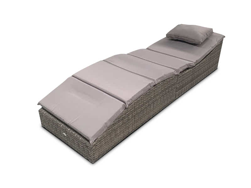 Miller Foldable Outdoor Sun Lounger - Light Grey