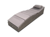 Miller Foldable Rattan Lounger Light Grey