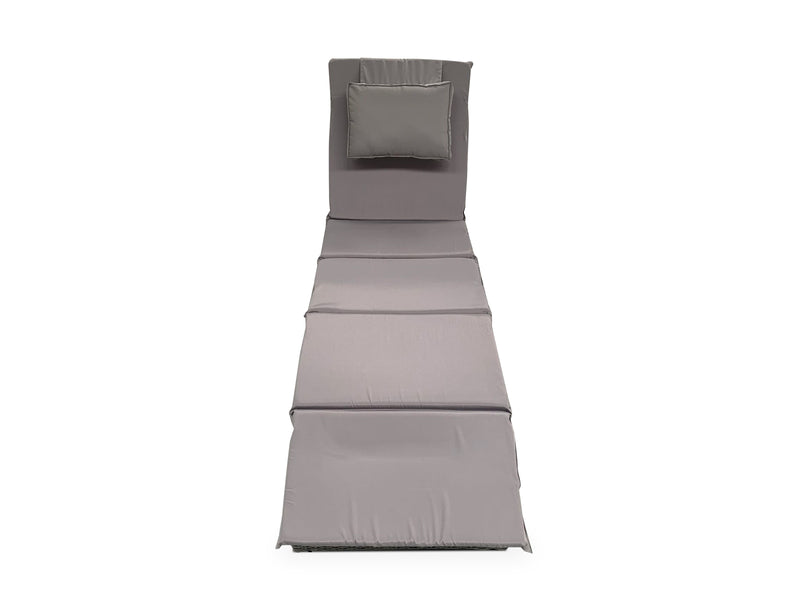 Miller Foldable Rattan Lounger Light Grey