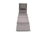 Miller Foldable Rattan Lounger Light Grey