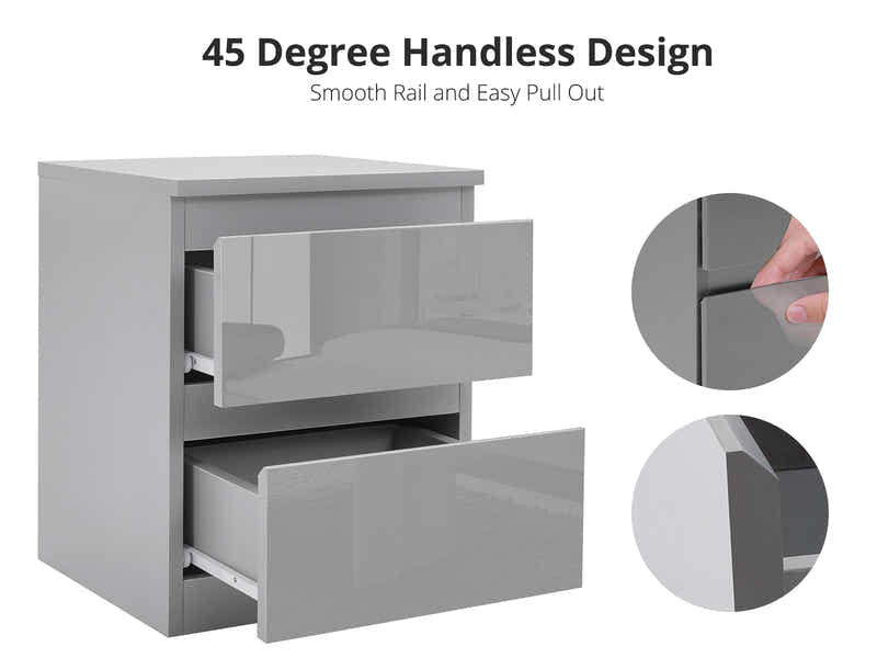 Serena Bedside Table - Grey