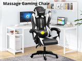 Josslyn Massage Gaming Chair Black + White