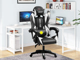 Josslyn Massage Gaming Chair Black + White
