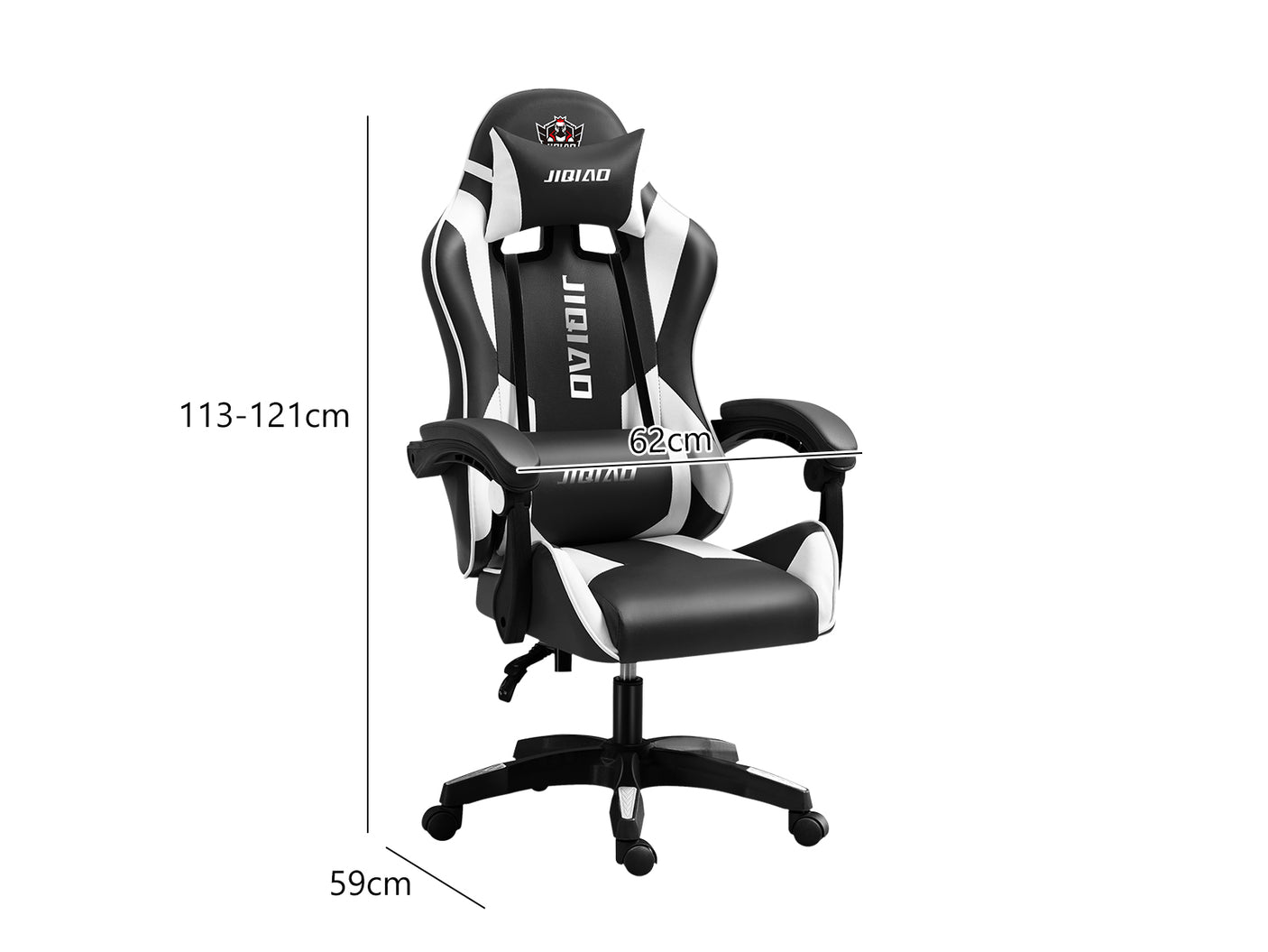 Josslyn Massage Gaming Chair Black + White