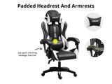 Josslyn Massage Gaming Chair Black + White