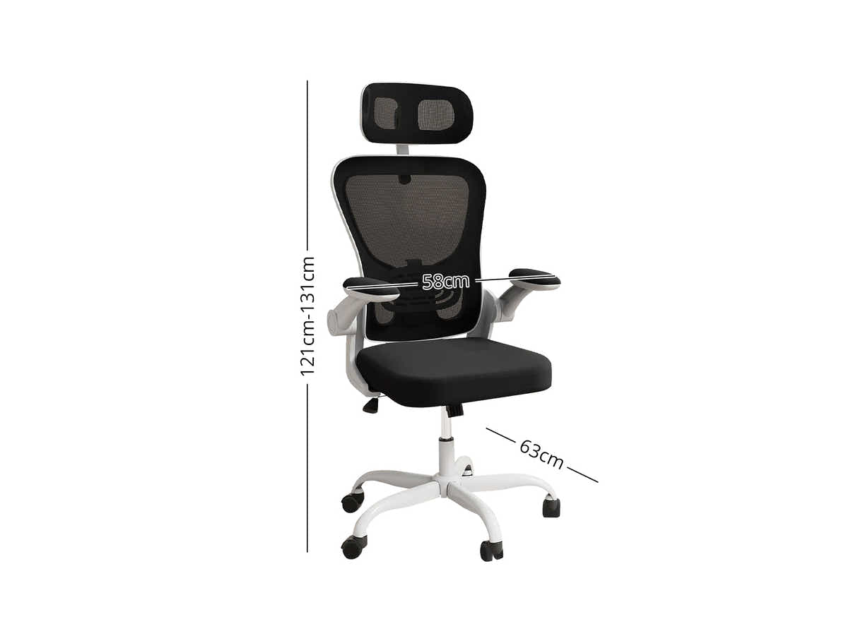 Home & Office Desk With Storage Drawer & Molina Mesh Task Chair White+Black