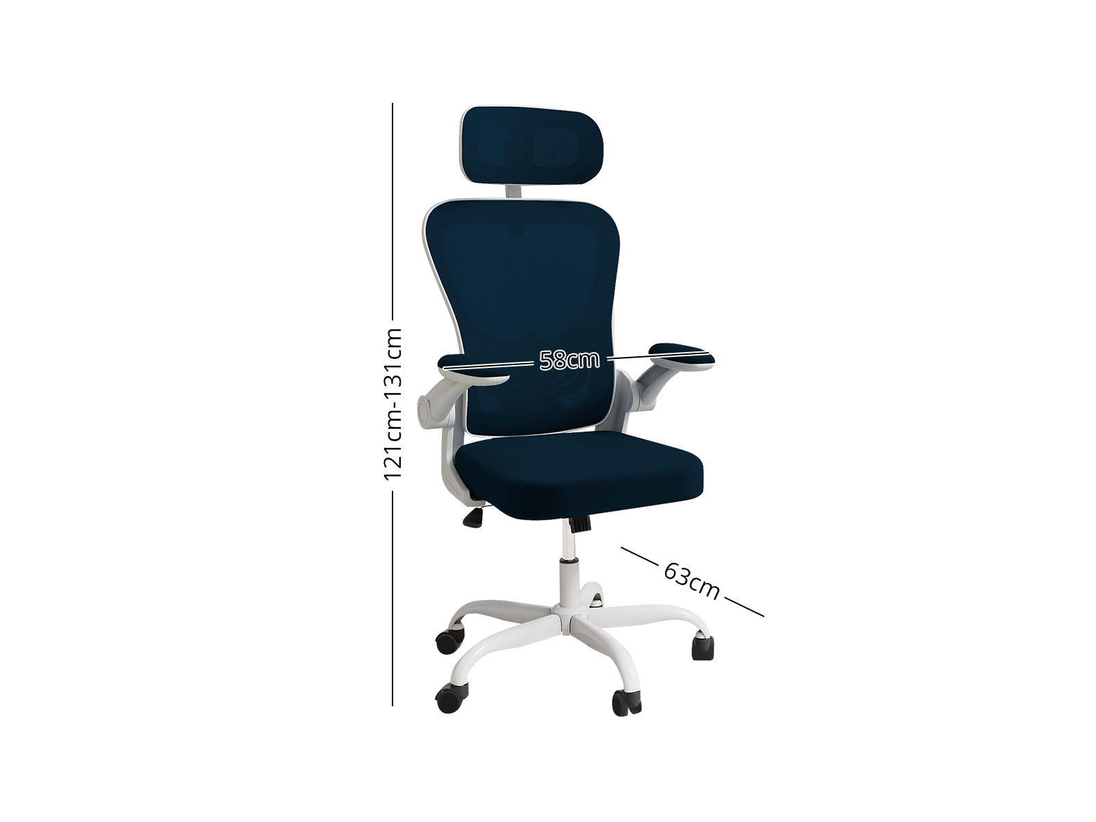 Molina Mesh Task Chair White+Blue