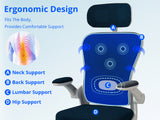 Molina Mesh Task Chair White+Blue