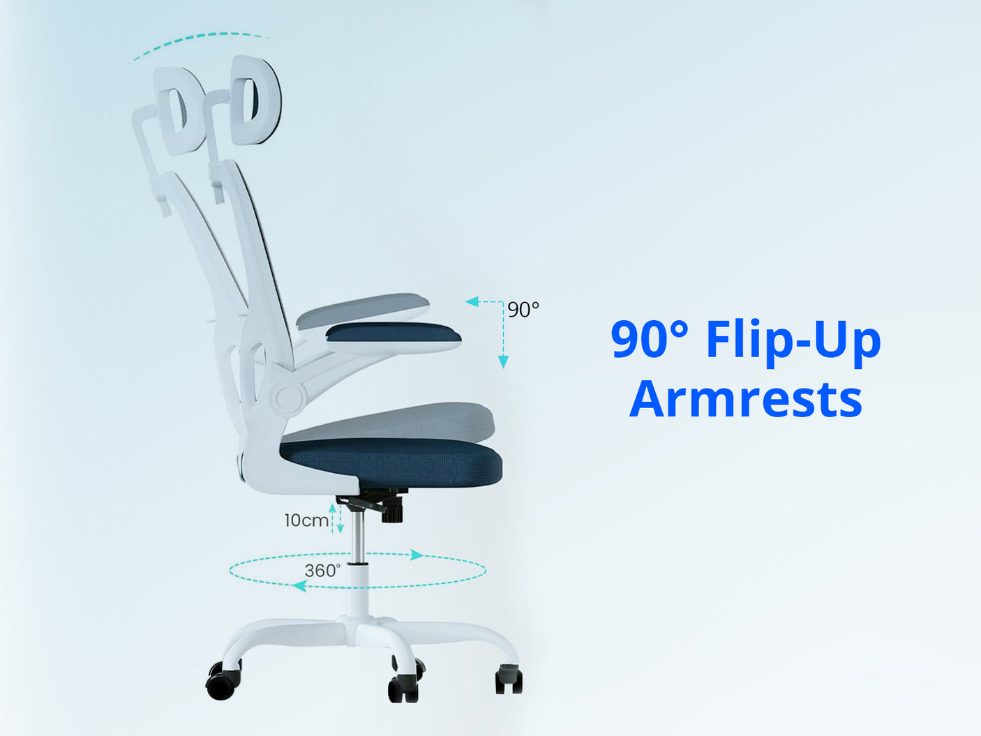 Molina Mesh Task Chair White+Blue
