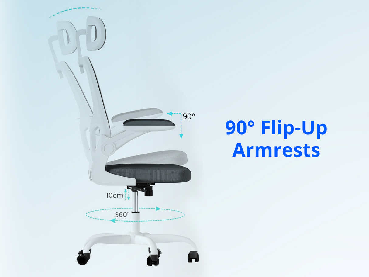 Molina Mesh Task Chair - White + Grey