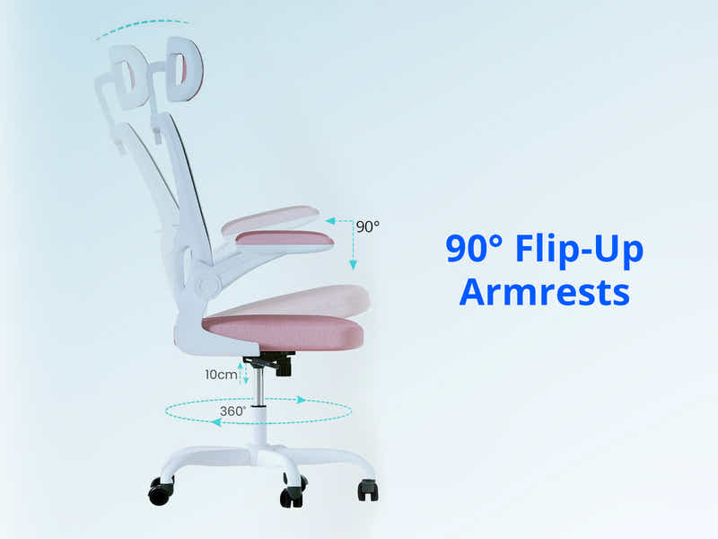 Molina Mesh Task Chair White+Pink