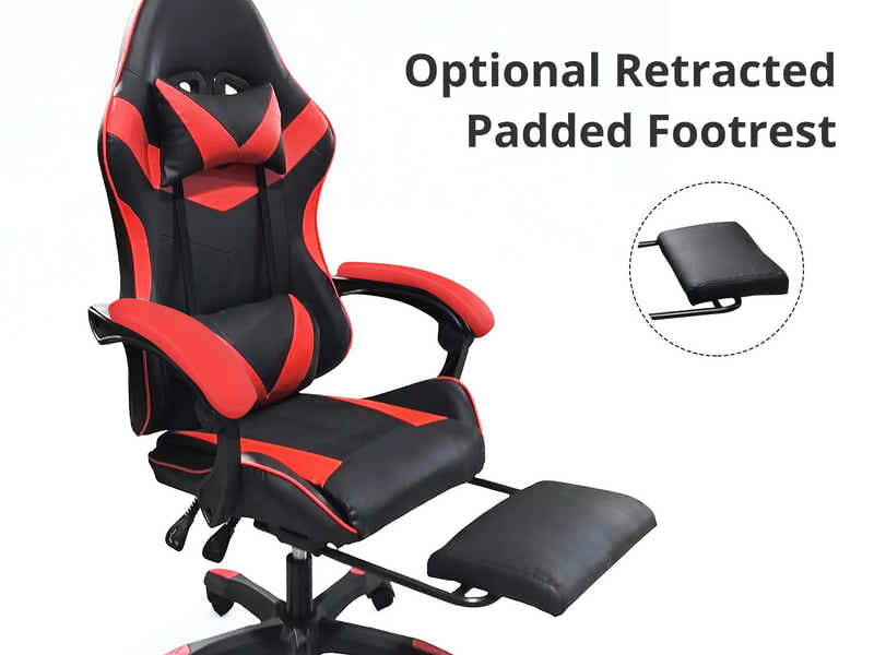 Gaming Table R6 120cm & Faron Gaming Chair PVC Red