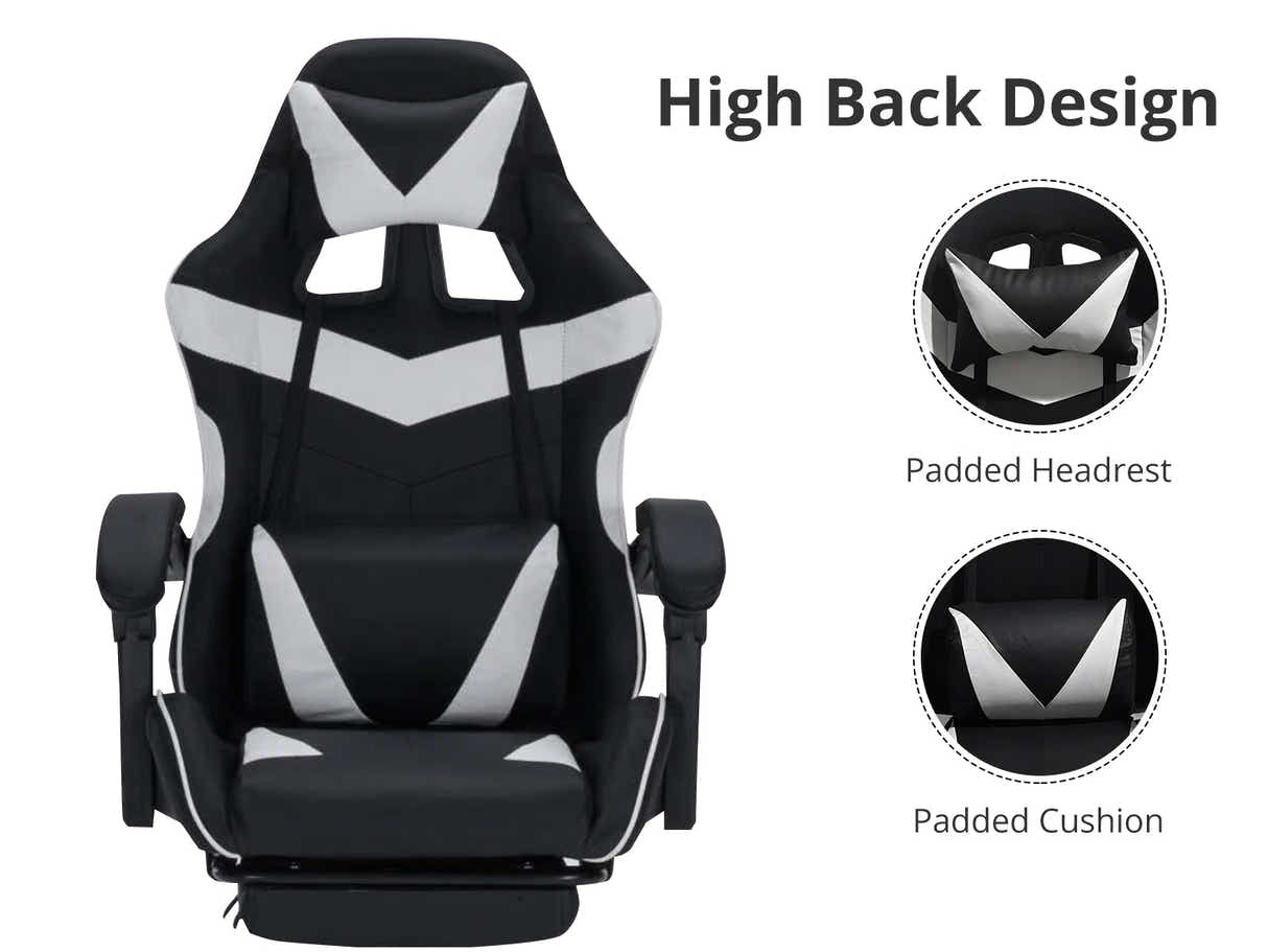 Gaming Table L2R Right 160CM & Faron Gaming Chair PVC White