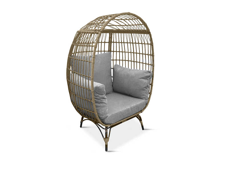 Standing Outdoor Egg Chair - Brown & Grey