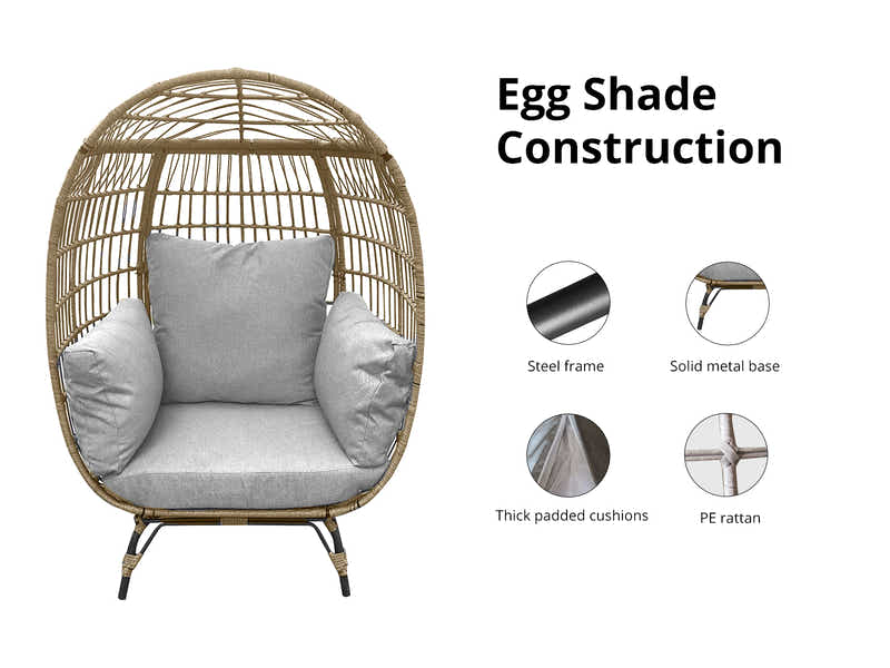 Standing Outdoor Egg Chair - Brown & Grey
